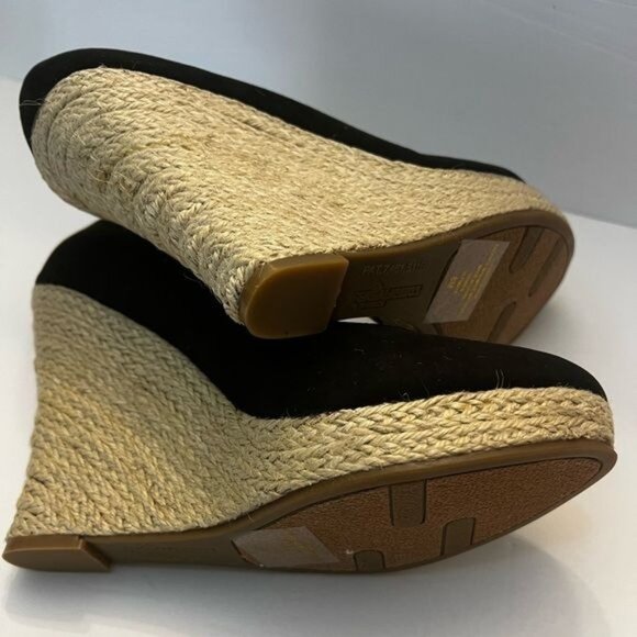 Fergalicious By Fergie Womens Black Espadrille Wedge Heels Polka Dot Lining 4.5" - Picture 9 of 12